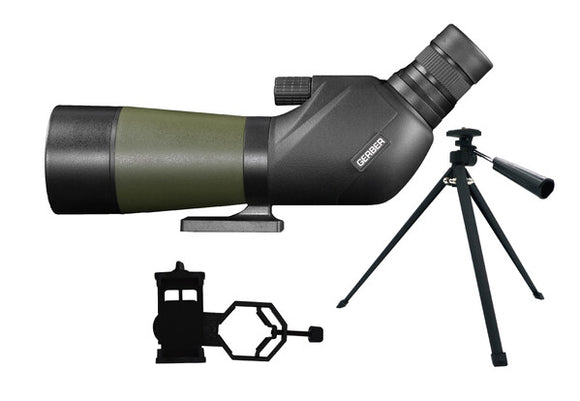GERBER Spotting Scope 20-60x60 BaK4 with Smart Phone Adaptor and Table Tripod