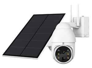 GERBER PTZ WiFi White Security Camera Solar ***INCLUDES 32GB MICROSD CARD