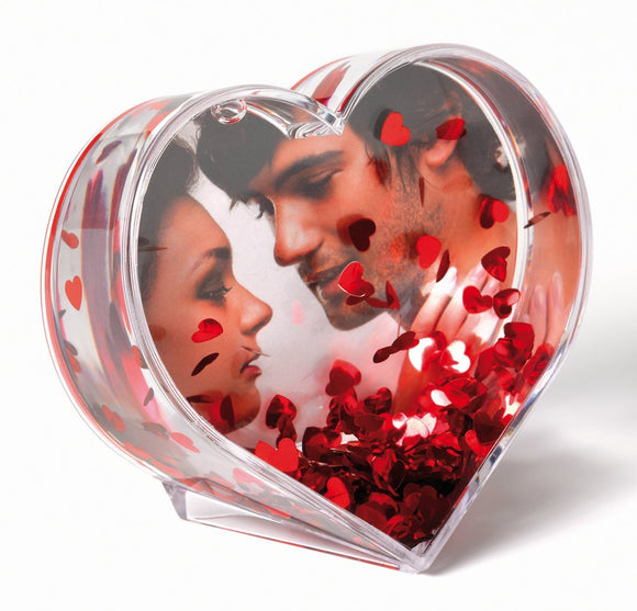 Glitter Heart Snow Globe Frame